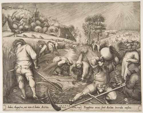 Summer (Aestas), from "The Seasons" by Pieter van der Heyden, print, 1570