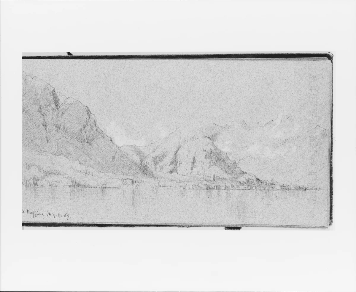 Lake Maggiore, May 11, 1869 (recto, from Sketchbook) by Jervis McEntee, artwork, 1869