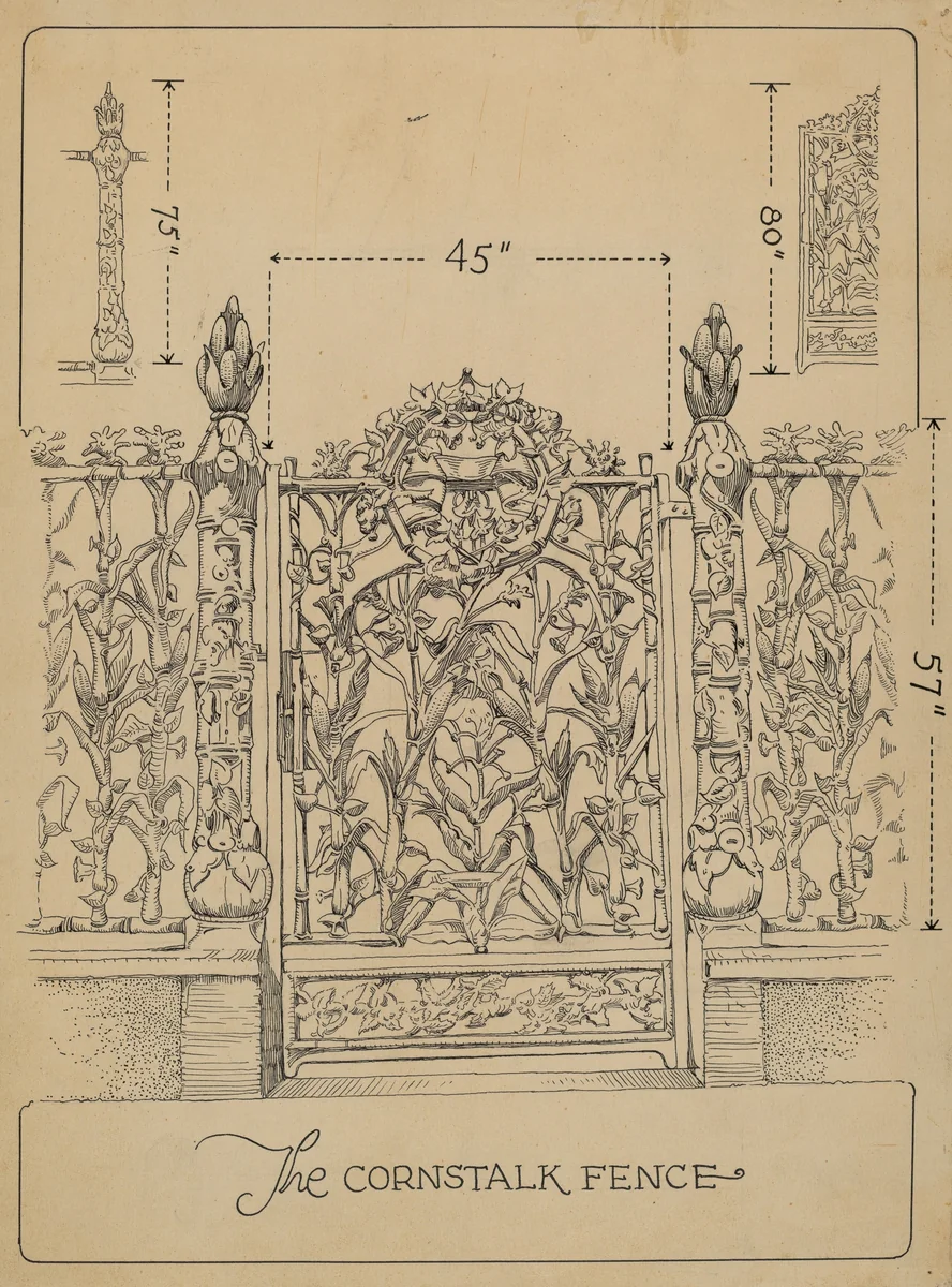 Cast Iron Gate and Fence by Thomas Byrne, index of american design, 1936