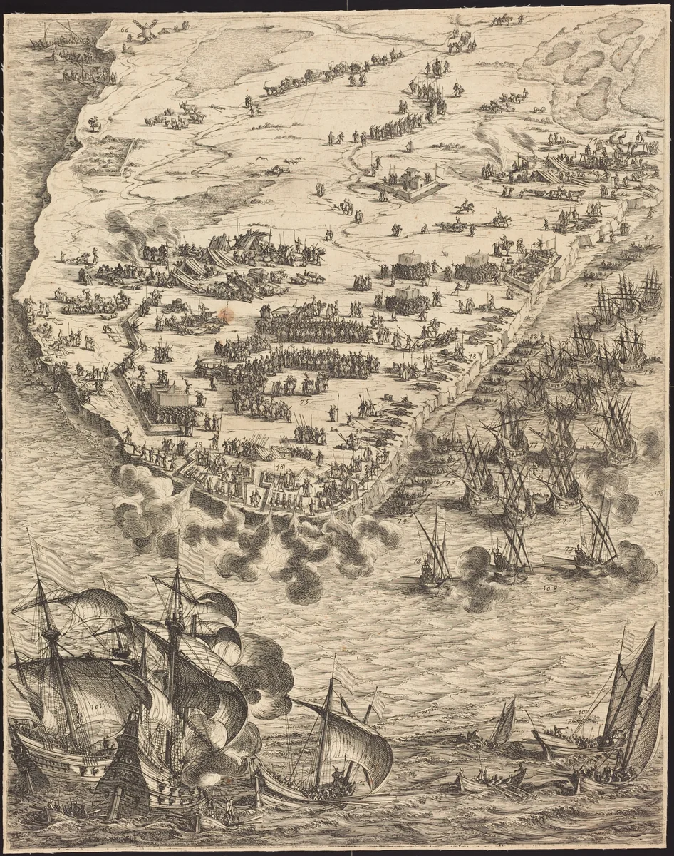 The Siege of La Rochelle [plate 10 of 16; set comprises 1952.8.97-112] by Jacques Callot, print, 1628-1631