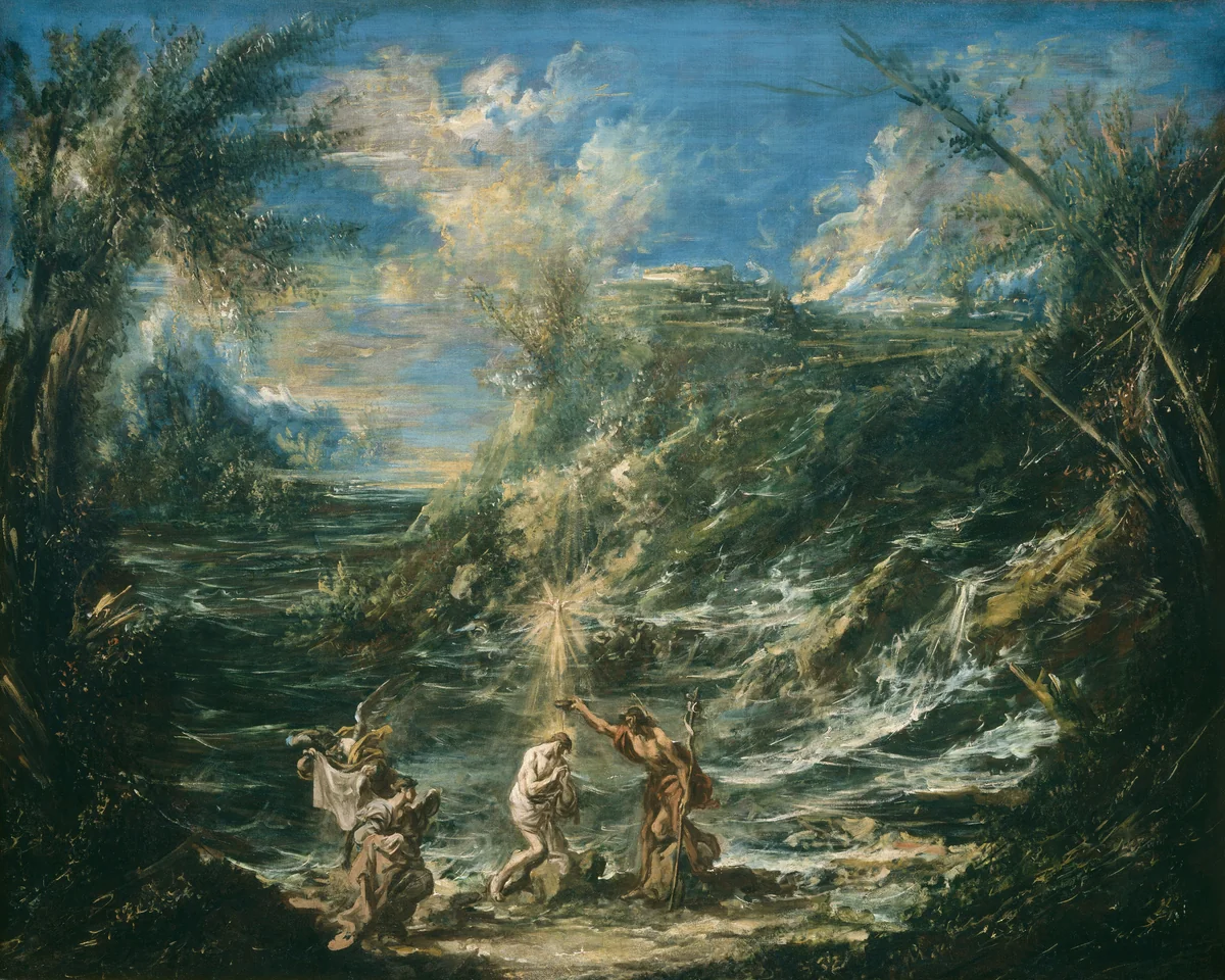 The Baptism of Christ by Alessandro Magnasco, painting, 1740