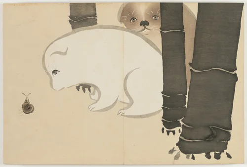 Flowers of a Hundred Worlds (Momoyogusa): Puppies (Enokoro) by Kamisaka Sekka, book, 1909-1910