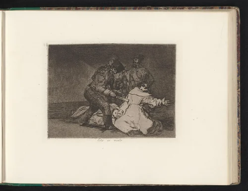 Soldaat steekt een geestelijke dood by Francisco de Goya, book, 1810-1820