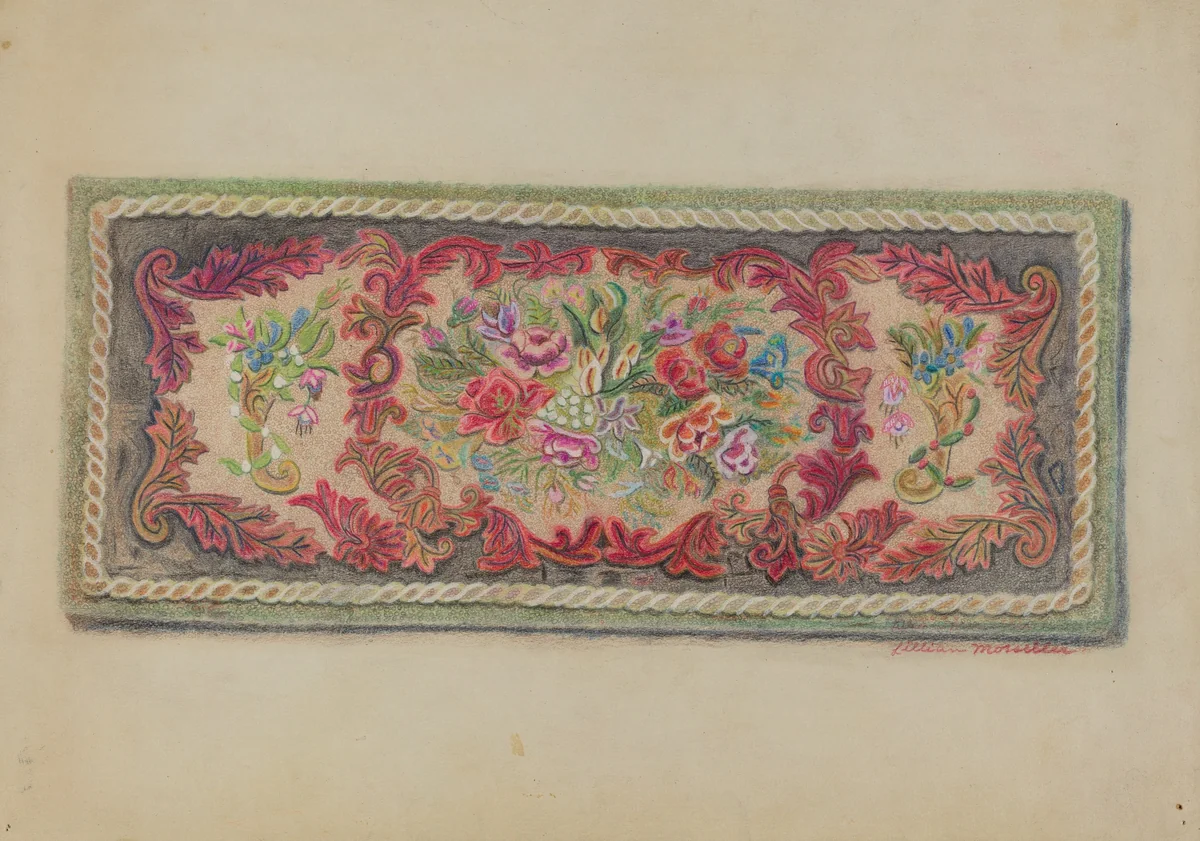 Hooked Rug by Lillian M. Mosseller, index of american design, 1936