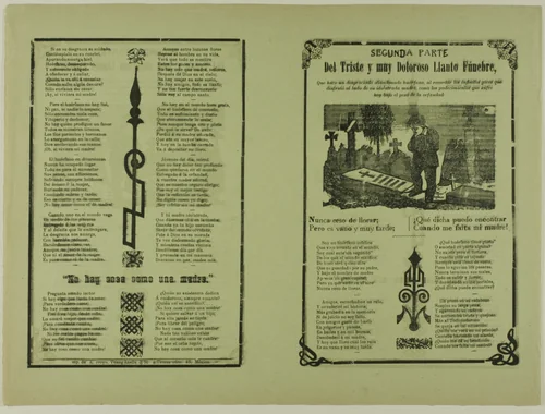 Segunda parte del triste y muy doloroso llanto fúnebre (Second Part of the Sad and Very Painful Funeral Cry) by Manuel Manilla, print, 1850-1900