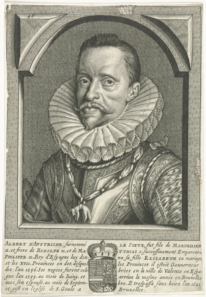 Portret van aartshertog Albrecht van Oostenrijk by Cornelis Meyssens, print, 1663