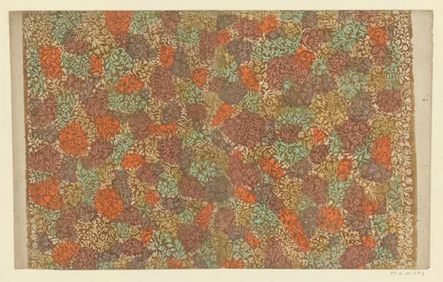 Blad met ranken met bloemen en vruchten by anonymous, other, 1750-1850