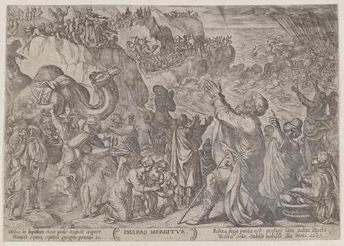 Plate 8: The Egyptians Drowning in the Red Sea, from "The Battles of the Old Testament" by Antonio Tempesta, print, 1585-1615