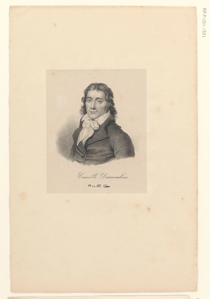 Portret van Camille Desmoulins by anonymous, print, 1818-1842