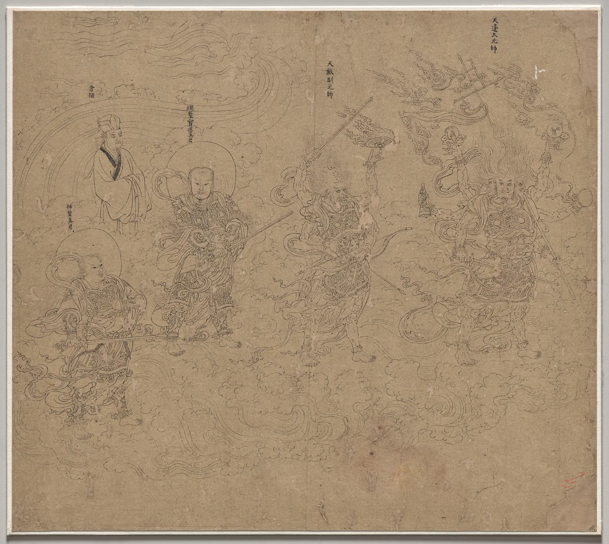 Album of Daoist and Buddhist Themes: Procession of Daoist Deities: Leaf 11 by Unknown, painting, 1200-1299
