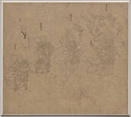 Album of Daoist and Buddhist Themes: Procession of Daoist Deities: Leaf 11 by Unknown, painting, 1200-1299