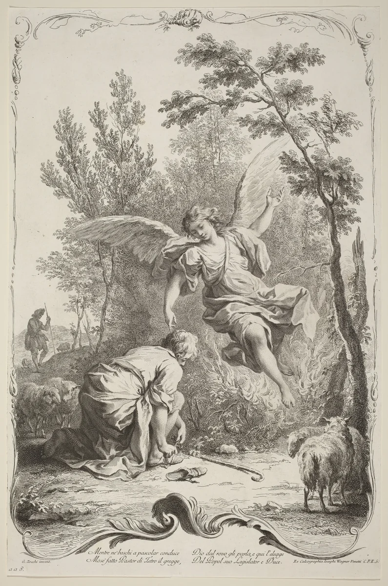 Moses and the Burning Bush by Joseph Wagner
Giuseppe Zocchi, print, 1745