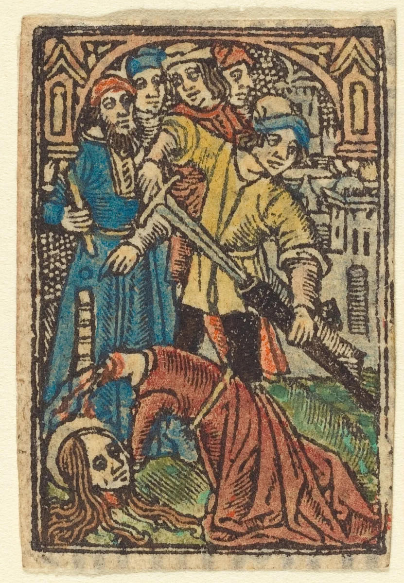 Beheading of Saint Catherine (?) by French 15th Century, print, 1400-1499