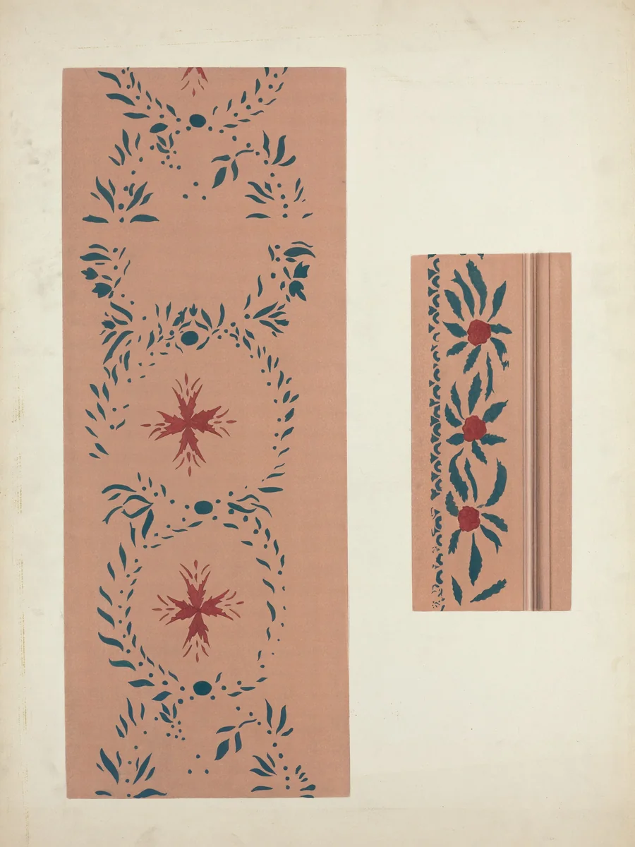 Wall Stencil by Edward DiGennero; Ray Holden, index of american design, 1935-1942