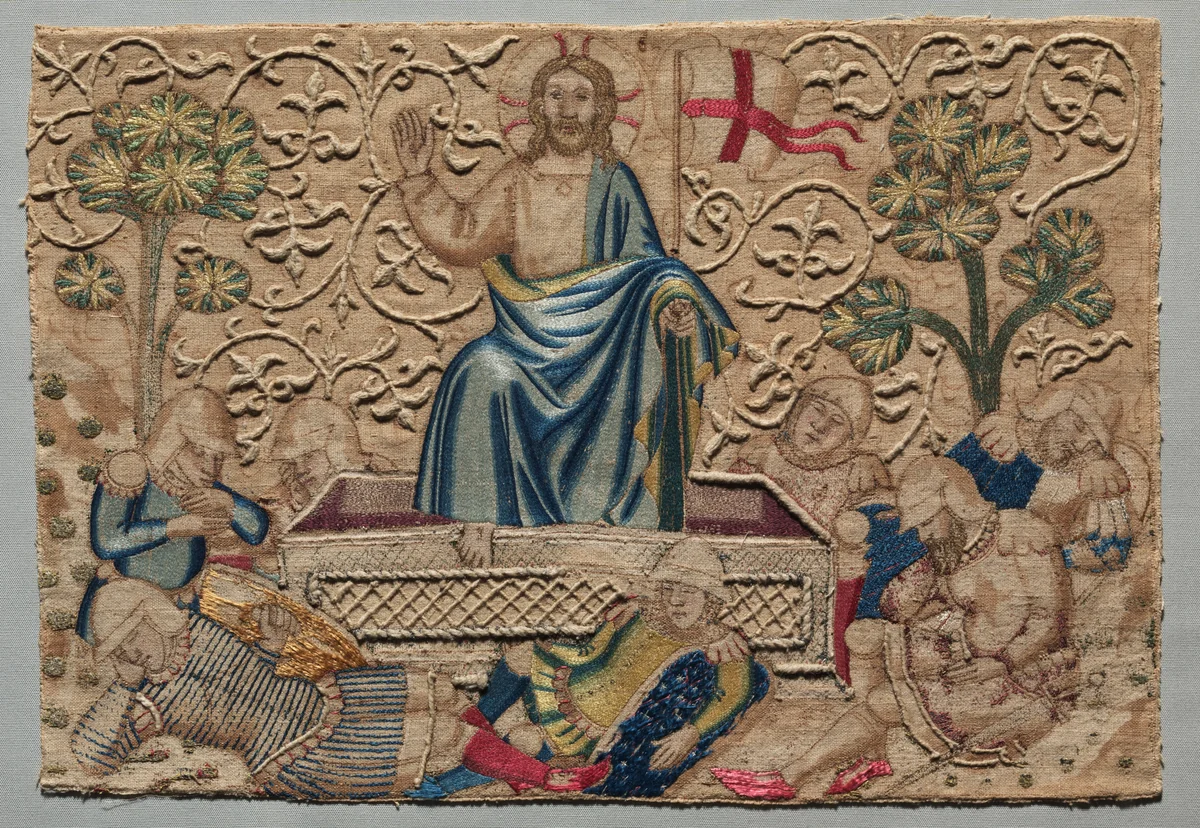 The Resurrection, from an Altar Frontal by Unknown, textile, 1375-1400