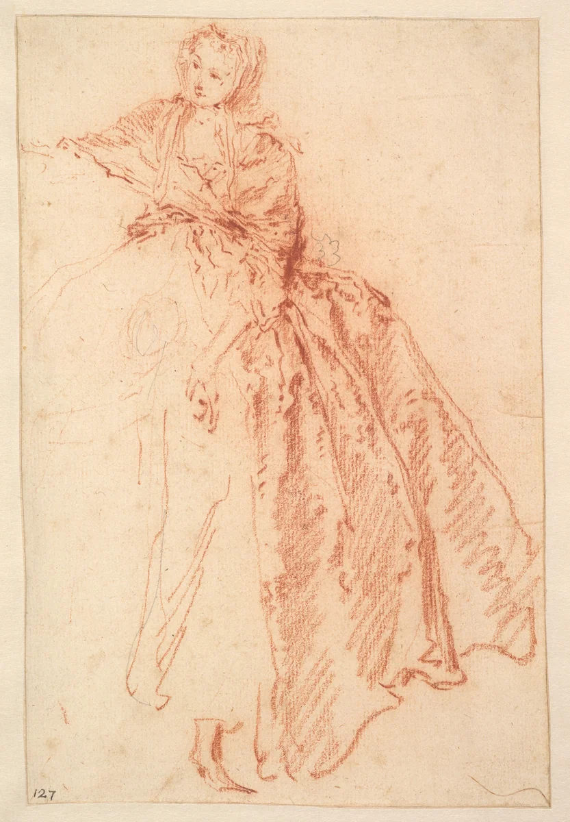 Study for "M. de Pourceaugnac" by Jean Baptiste Joseph Pater, drawing, 1705-1736