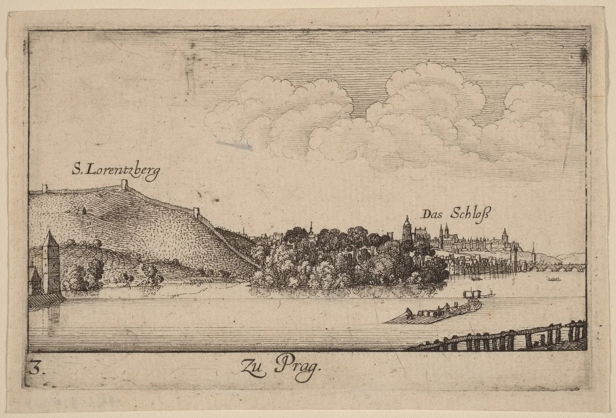 Prague by Wenceslaus Hollar, print, 1635