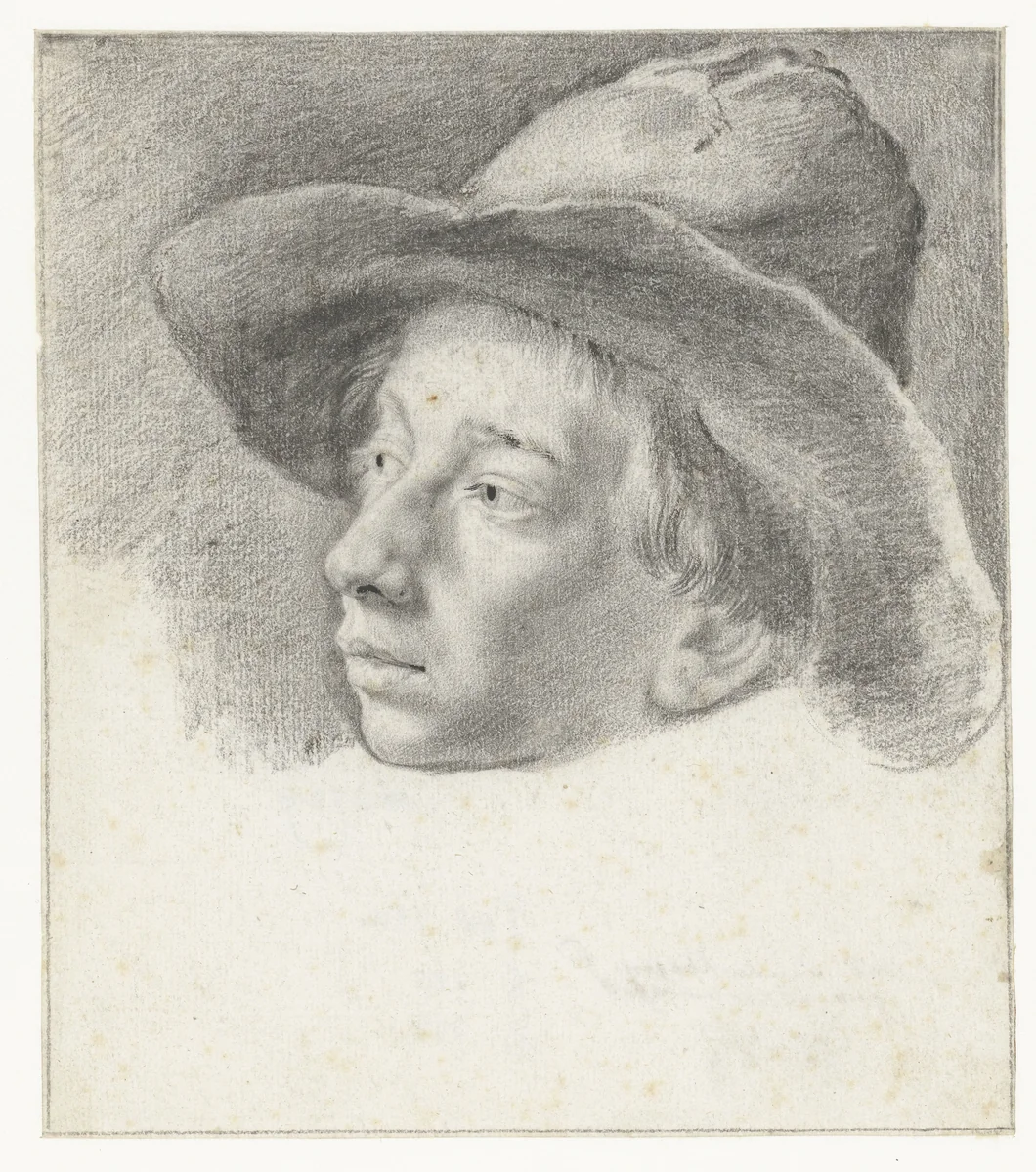 Head of a Boy by Leendert van der Cooghen, drawing, 1649-1659