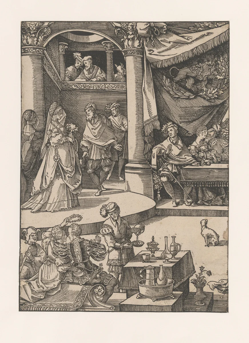 Tuinfeest in Venetië by anonymous, print, 1539