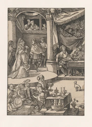 Tuinfeest in Venetië by anonymous, print, 1539