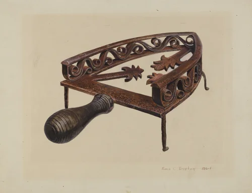 Pa. German Flat-iron Stand by Amos C. Brinton, index of american design, 1942