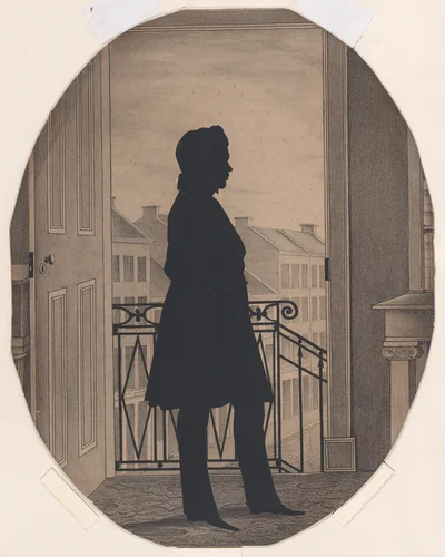 Silhouette of a Young Man Before an Open Window, Facing Right by William Henry Brown, other, 1830-1860