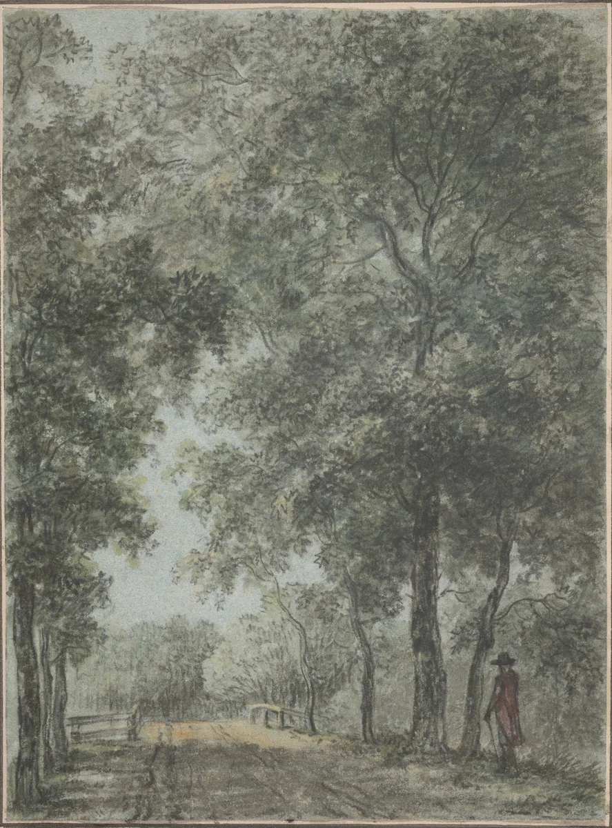 A Wooded Path at Treslong, near Hillegom by Jurriaan Andriessen, drawing, 1789