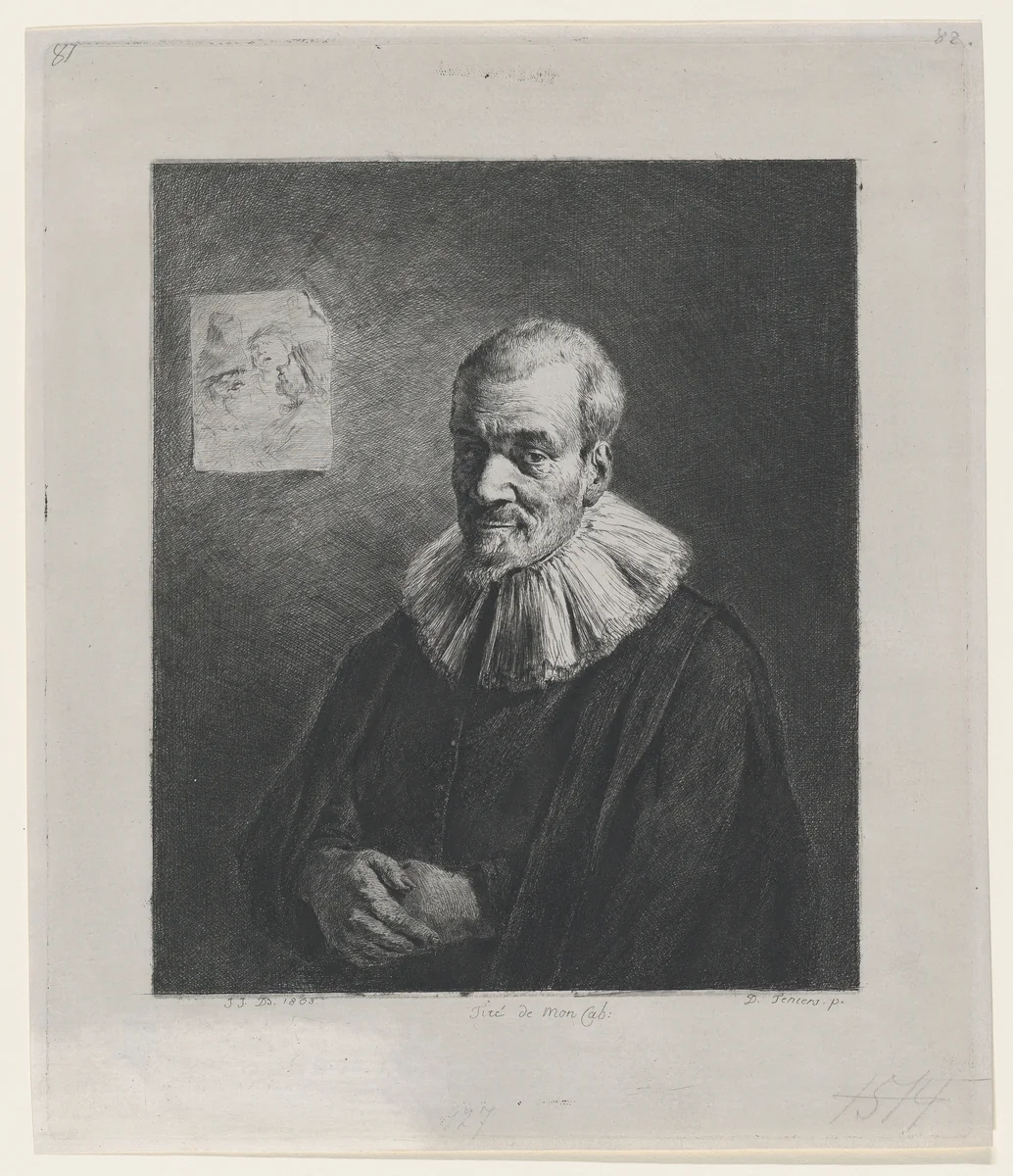 Portrait, after David Teniers the Younger by Jean Jacques de Boissieu, print, 1803