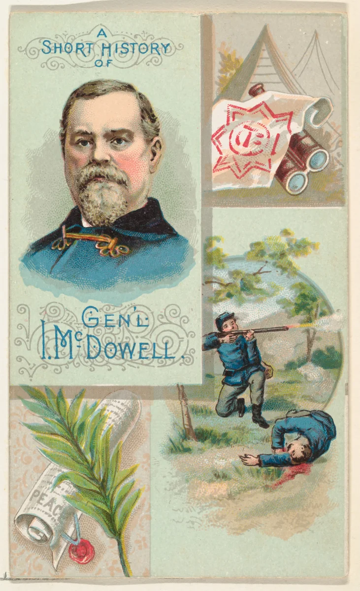 A Short History: General Irvin McDowell, from the Histories of Generals series (N114) issued by W. Duke, Sons & Co. to promote Honest Long Cut Smoking and Chewing Tobacco by W. Duke, Sons & Co., print, 1888