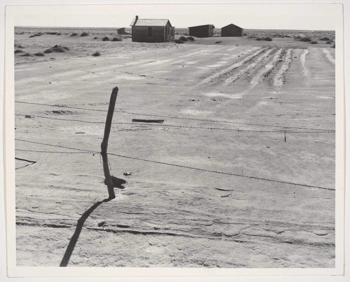 Abandoned Farm in the Dustbowl, Coldwater District, near Dalhart, Texas, June by Dorothea Lange, photograph, 1938