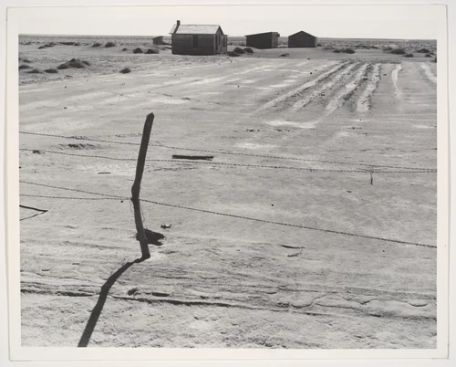 Abandoned Farm in the Dustbowl, Coldwater District, near Dalhart, Texas, June by Dorothea Lange, photograph, 1938