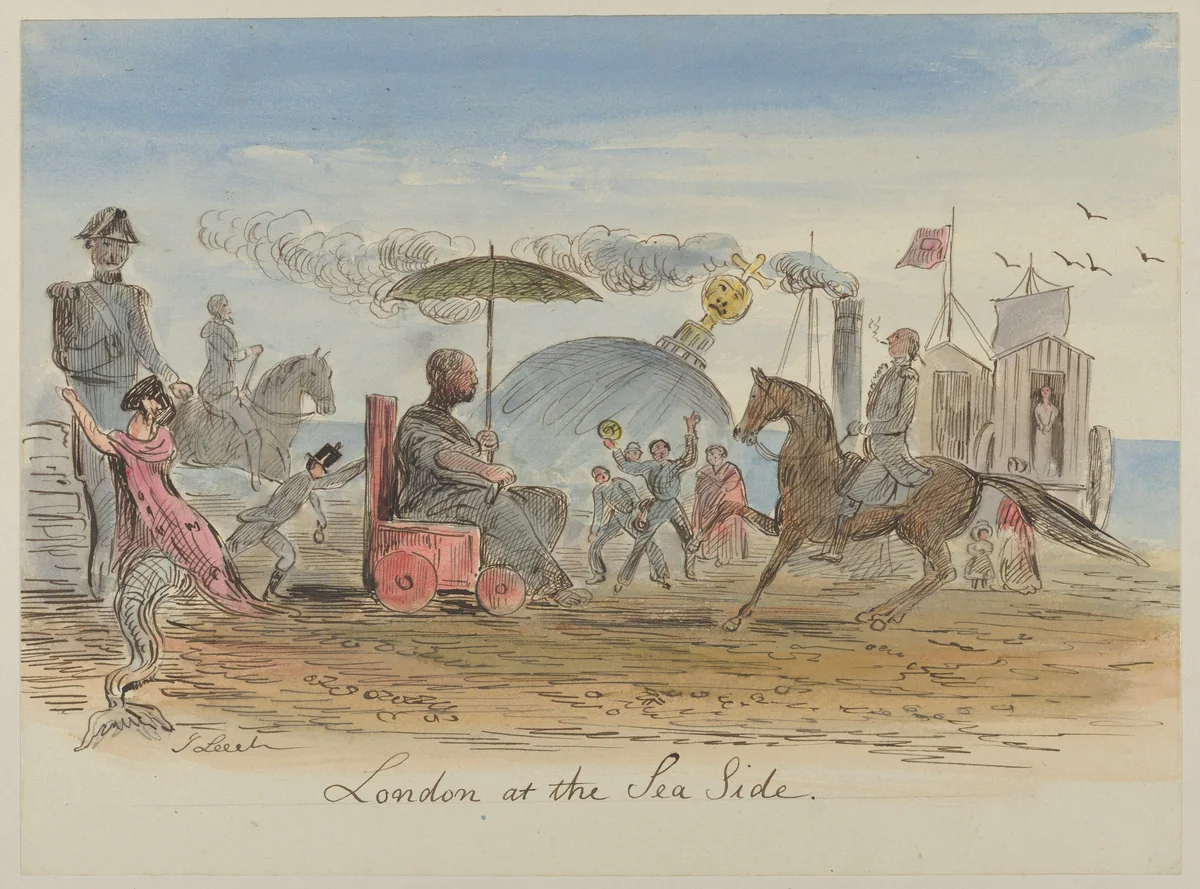 London at the Sea Side by John Leech, drawing, 1830-1864