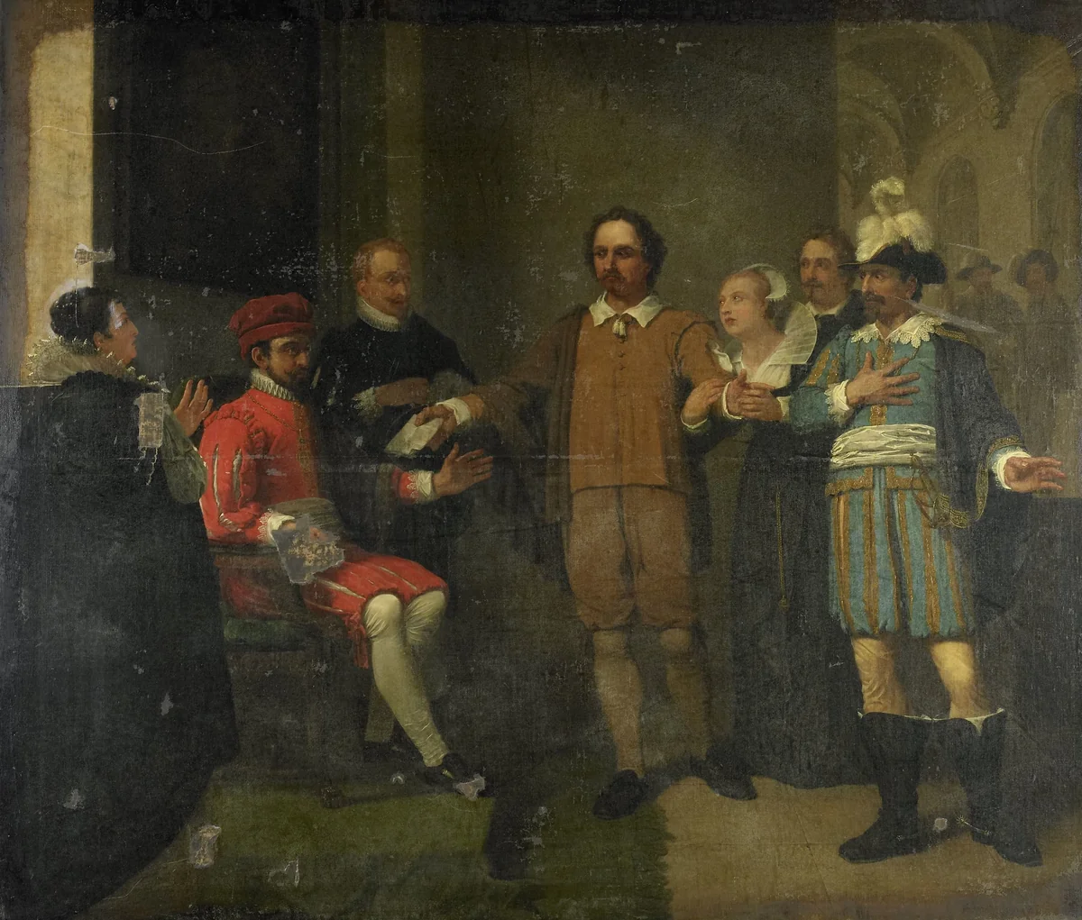 Jacob Simonsz de Rijk getting the Spanish Governor-General Requesens to Release Marnix van Sint Aldegonde, 1575 by Jan Willem Pieneman, painting, 1805-1808