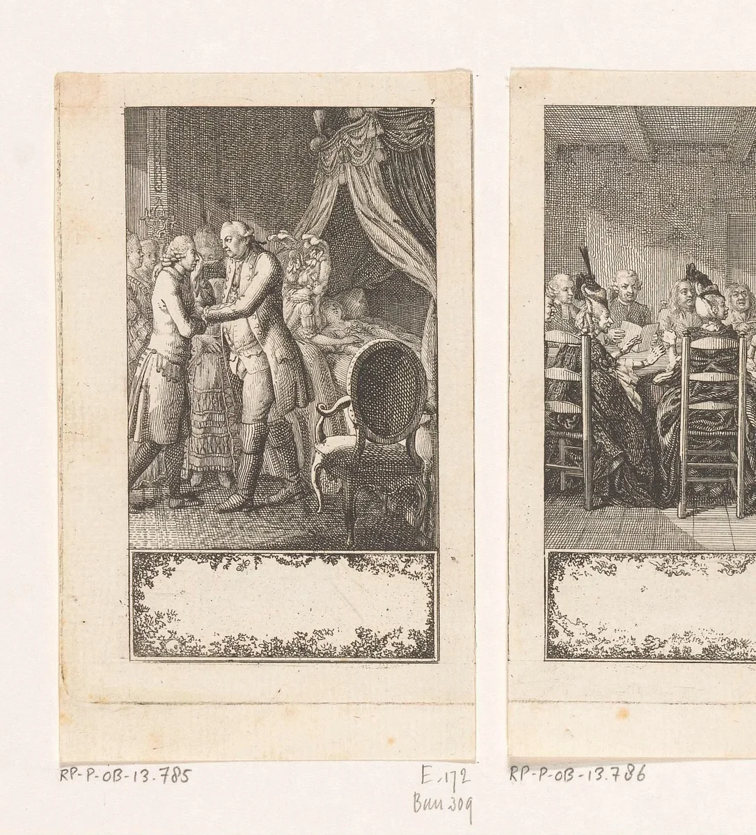 Vrouw van Pastor Gros op haar doodsbed by Daniel Nikolaus Chodowiecki, print, 1776