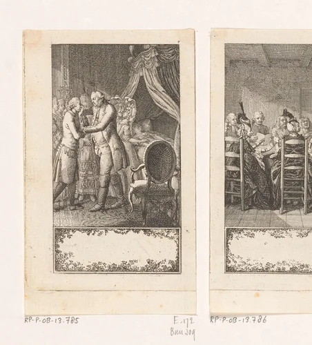 Vrouw van Pastor Gros op haar doodsbed by Daniel Nikolaus Chodowiecki, print, 1776