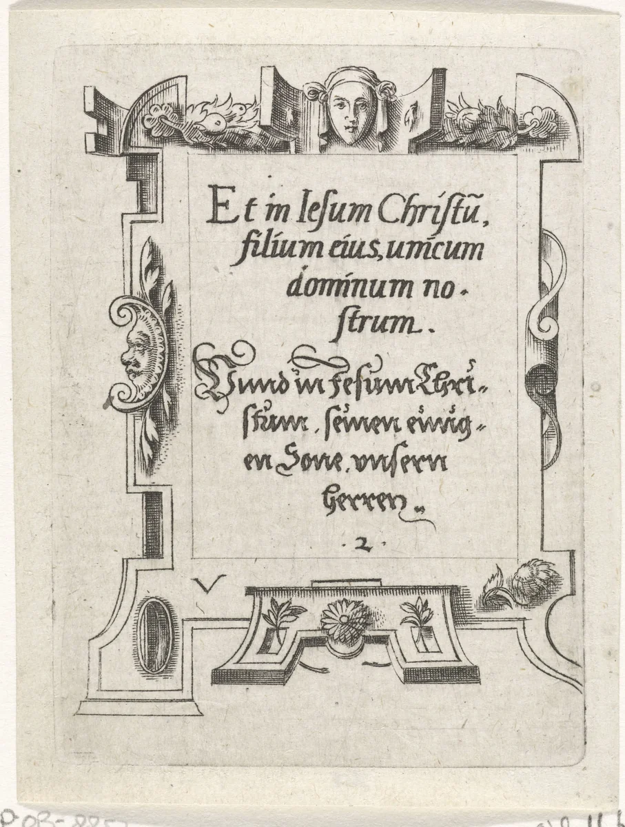 Tekst: Et in Jesum (...) by Virgilius Solis, print, 1524-1562