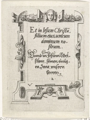 Tekst: Et in Jesum (...) by Virgilius Solis, print, 1524-1562
