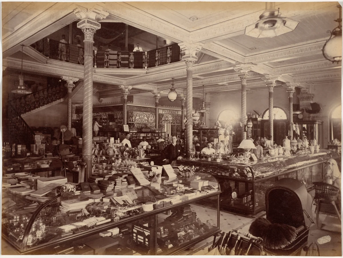 Treacher and Co.'s Shop in the Fort, Bombay by Raja Deen Dayal, photograph, 1886