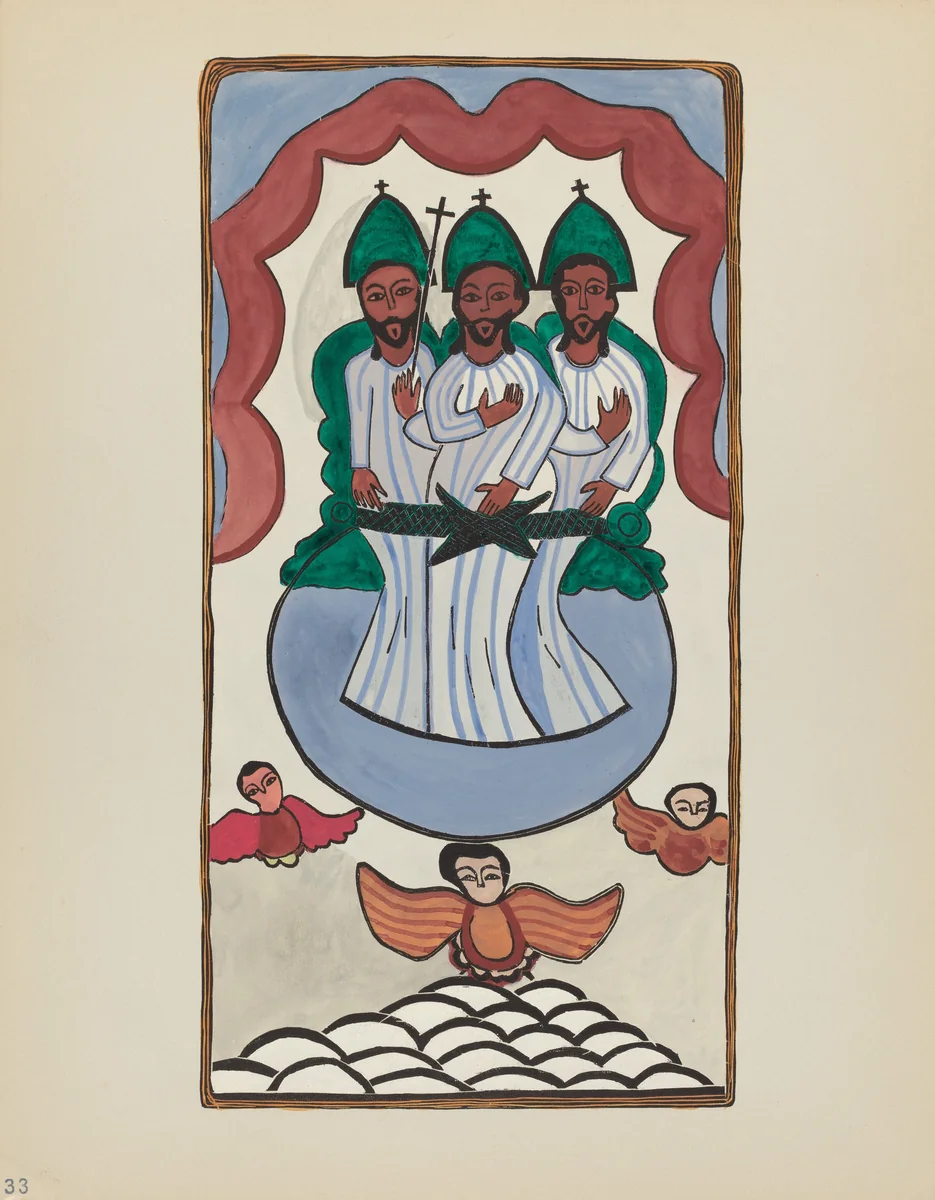 Plate 33: The Holy Trinity: From Portfolio "Spanish Colonial Designs of New Mexico by American 20th Century, index of american design, 1935-1942