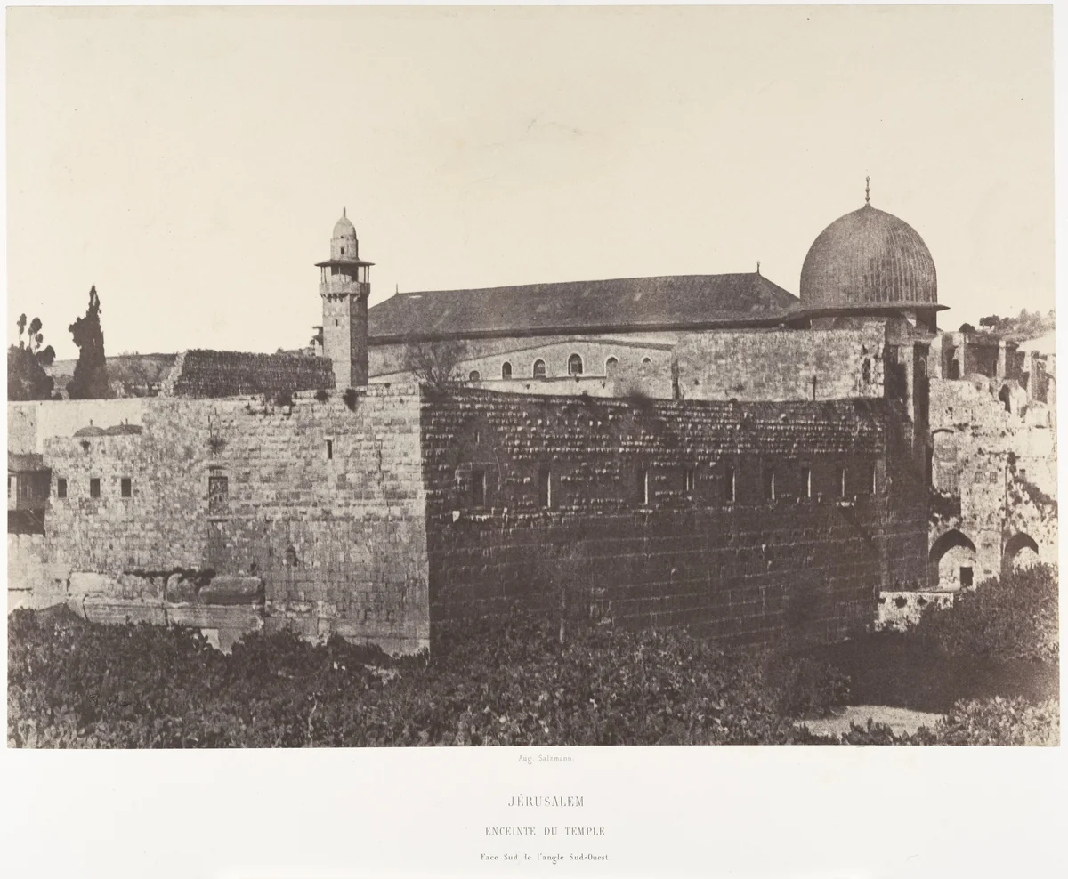 Jérusalem, Enceinte du Temple, Face sud de l'angle Sud-Est by Auguste Salzmann, photograph, 1854-1859