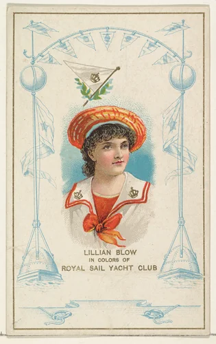 Lillian Blow in Colors of Royal Sail Yacht Club, from the Yacht Colors of the World series (N140) issued by Duke Sons & Co. to promote Honest Long Cut Tobacco by W. Duke, Sons & Co., print, 1890