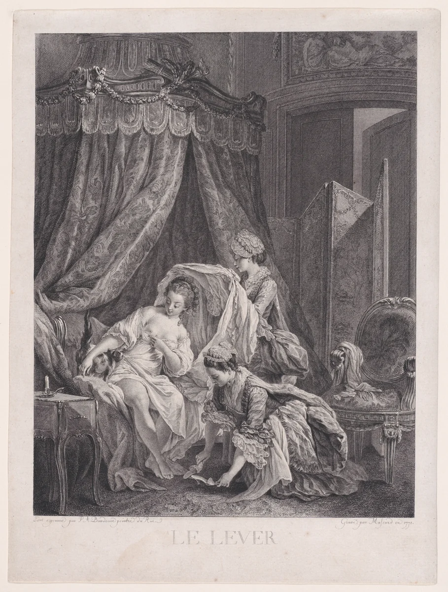 Le Lever by Pierre-Antoine Baudouin, print, 1771