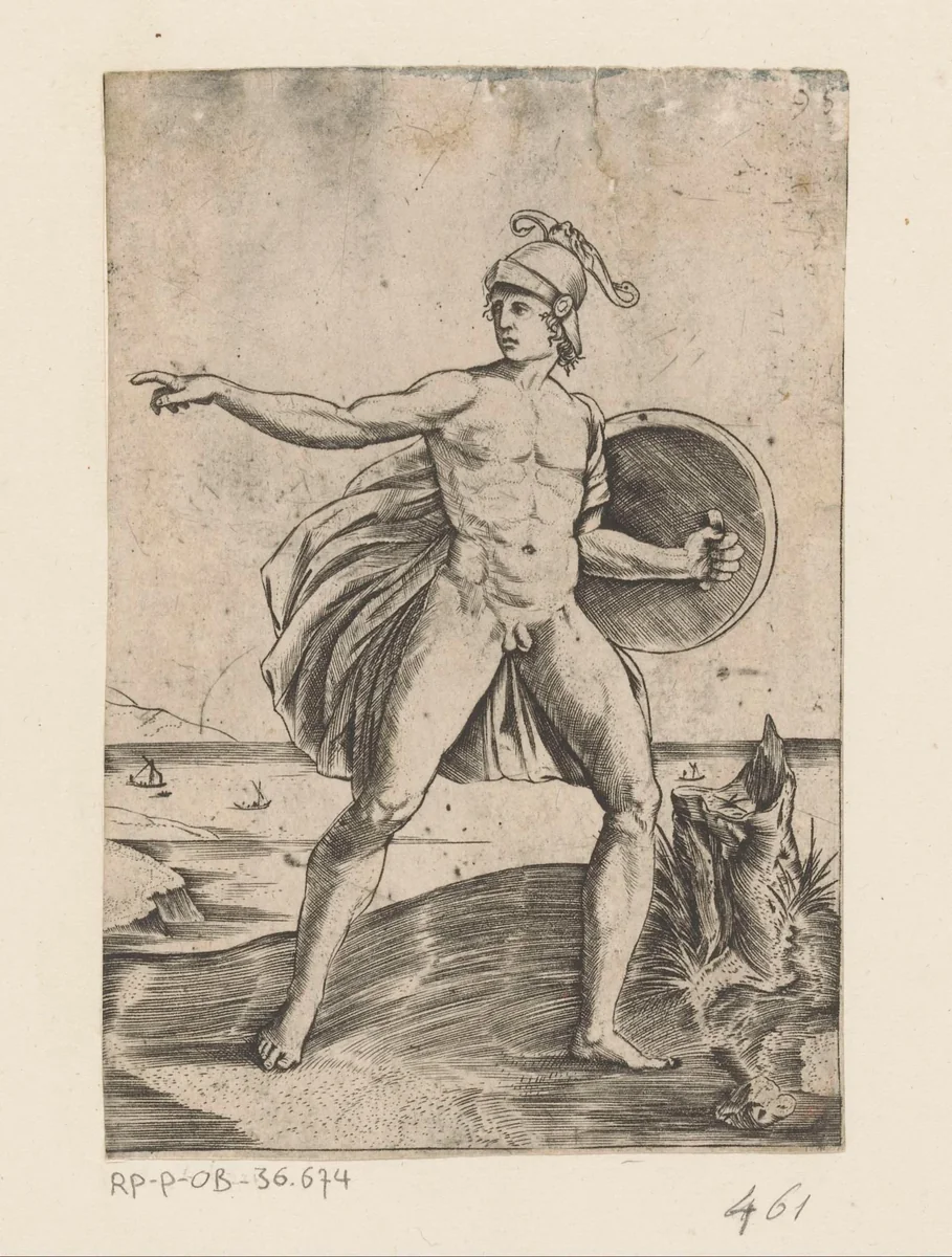 Strijder by Unknown, print, 1500-1536