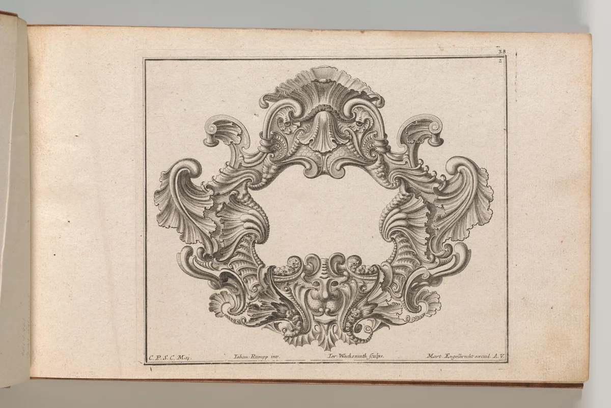 Design for a Cartouche, Plate 2 from 'Neü inventierte sehr dienstiche Schilde oder Cartouches' by Jeremias Wachsmuth, book, 1745-1755