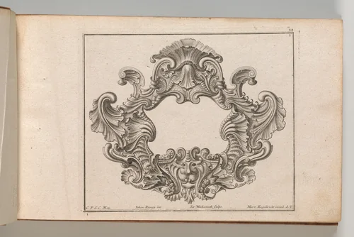 Design for a Cartouche, Plate 2 from 'Neü inventierte sehr dienstiche Schilde oder Cartouches' by Jeremias Wachsmuth, book, 1745-1755