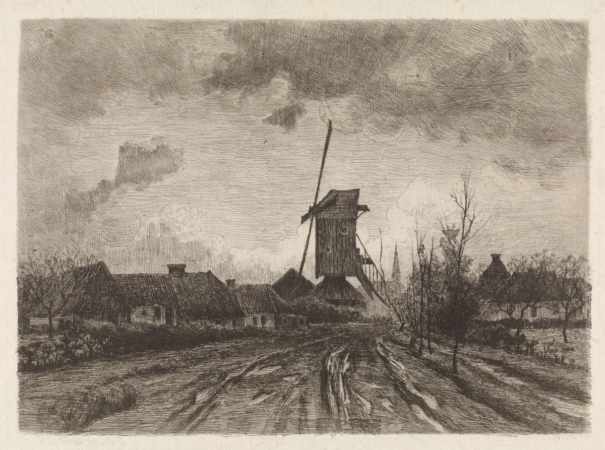 Molen te Barneveld by Willem Oppenoorth, print, 1862-1905