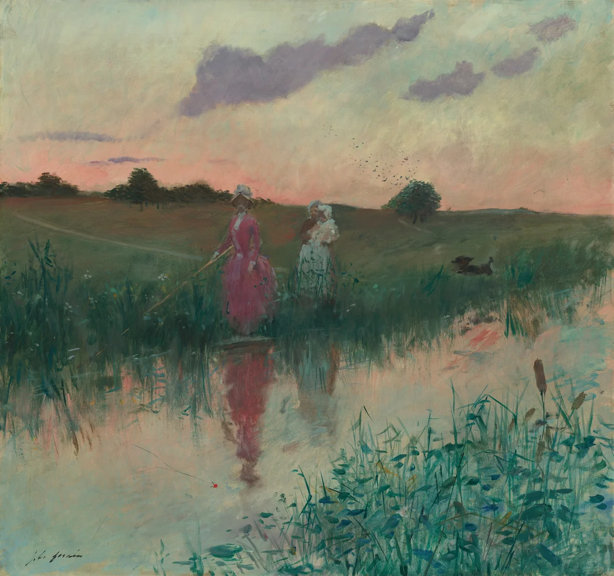 The Artist's Wife Fishing by Jean-Louis Forain, painting, 1896