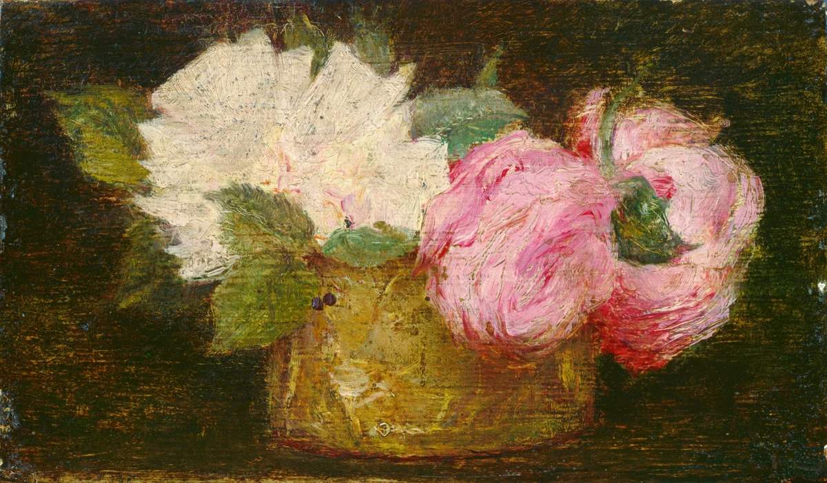 Roses in a Vase by French 19th Century, painting, 1880-1900