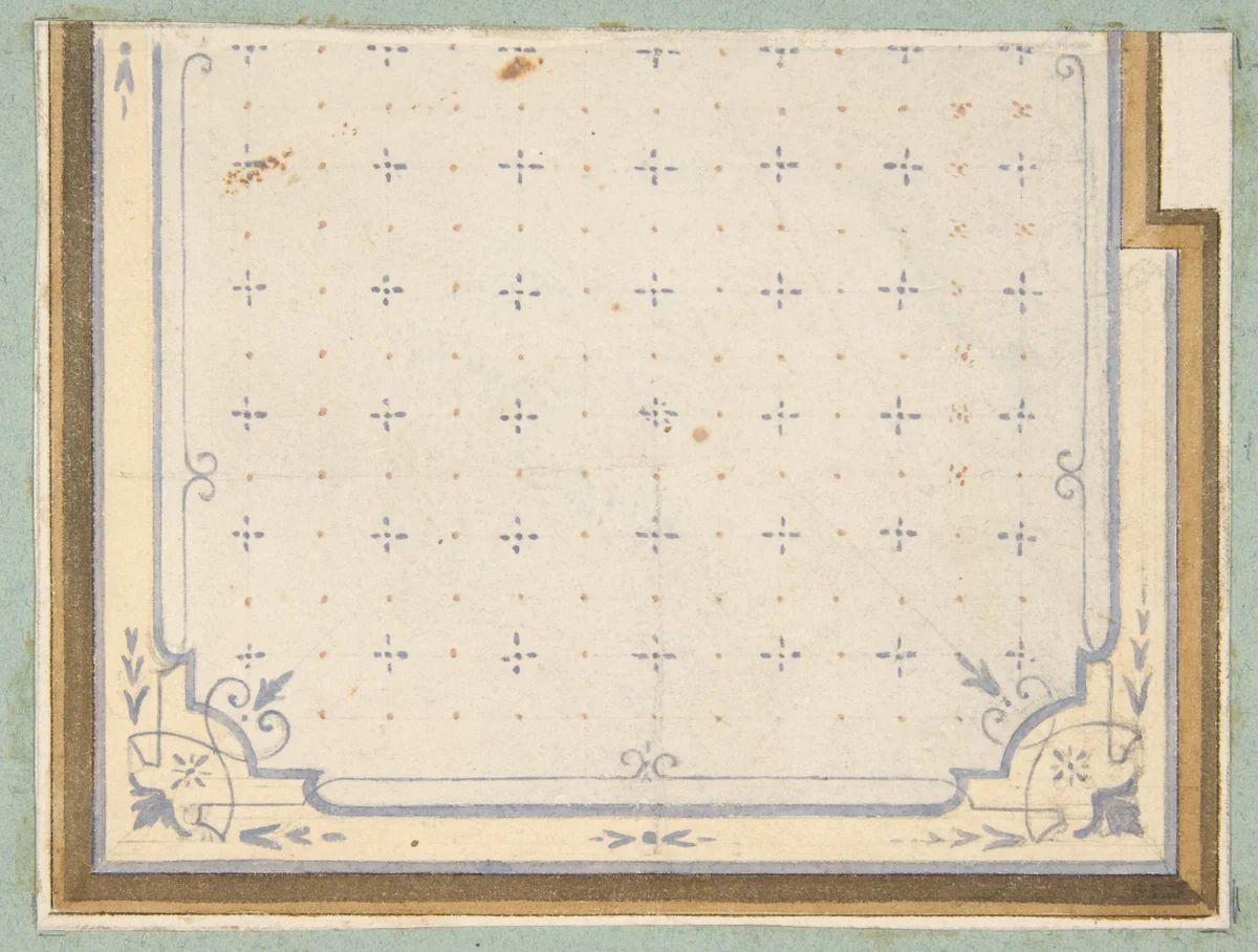 Design for a ceiling by Jules-Edmond-Charles Lachaise, drawing, 1860-1900
