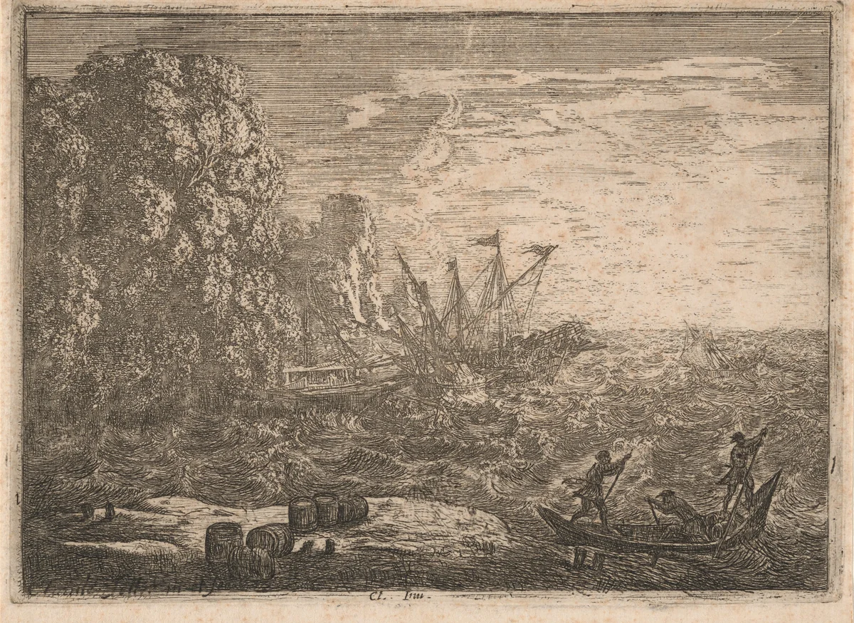 The Tempest (La Tempête) by Claude Lorrain, print, 1630